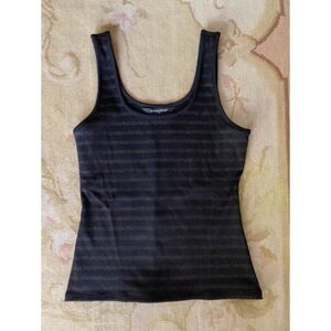 EUC White House Black Market Black Copper Forme Ribbed Tank M